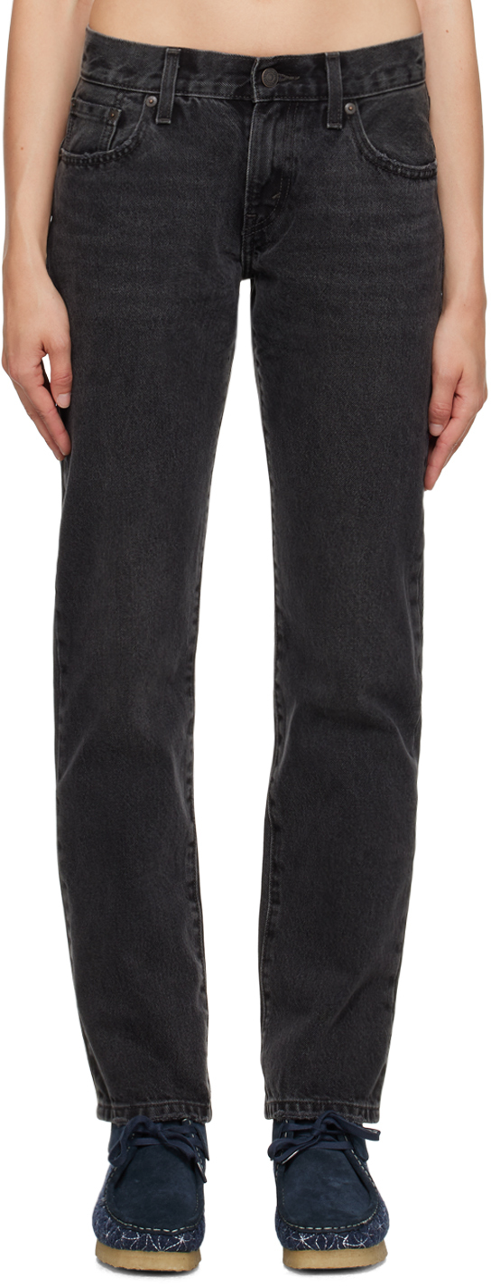 Levi's: Black Middy Straight Jeans | SSENSE