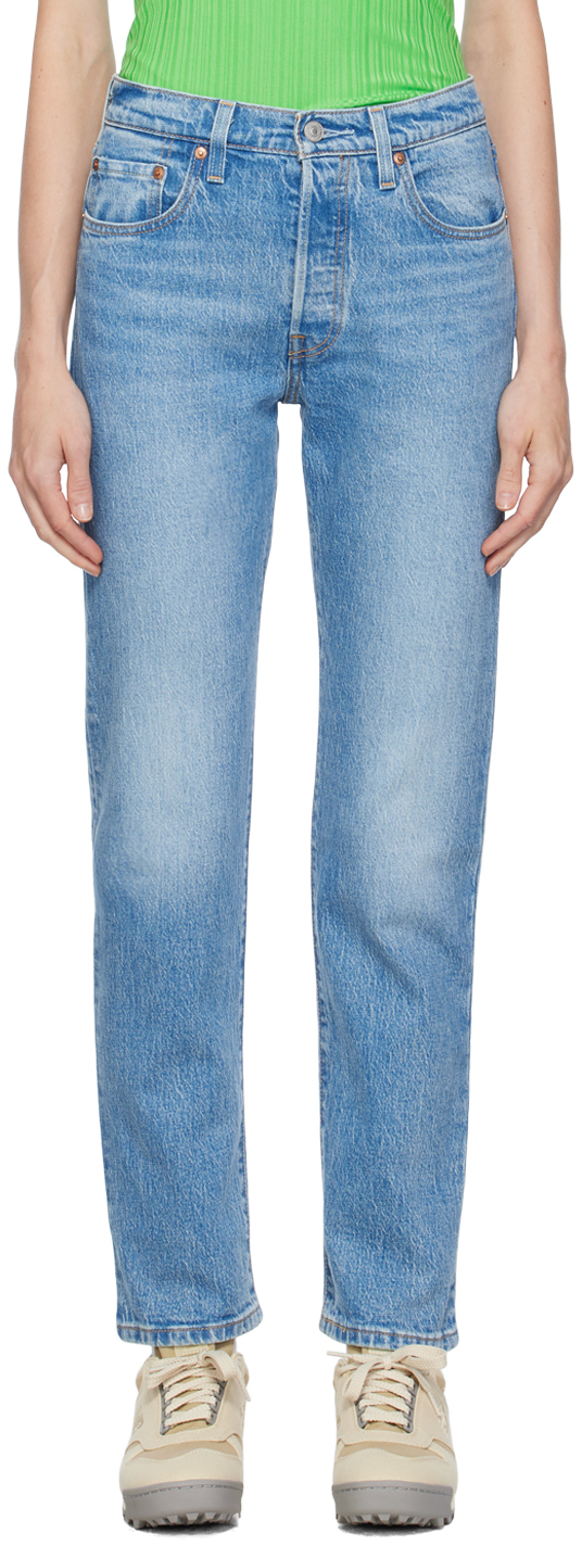 Blue 501 Straight Jeans