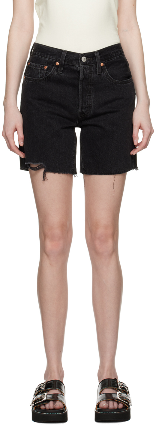 Black 501 Mid Thigh Shorts