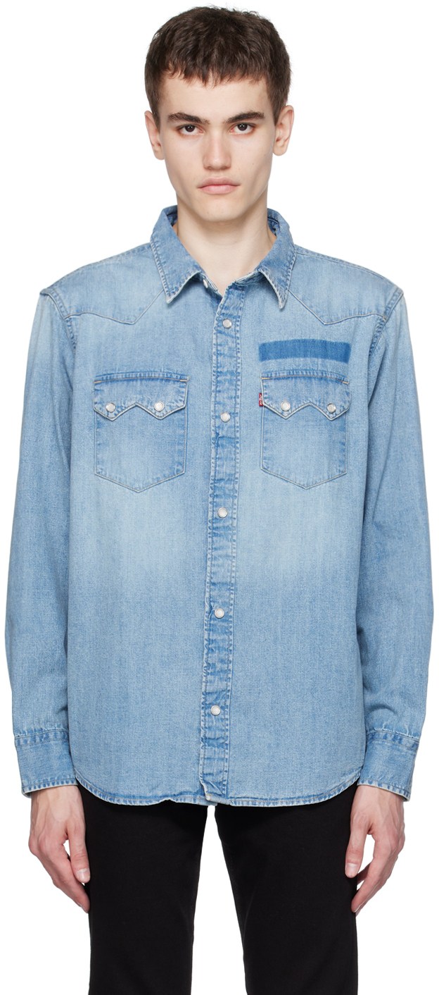 Levi's: Blue Sawtooth Western Denim Shirt | SSENSE