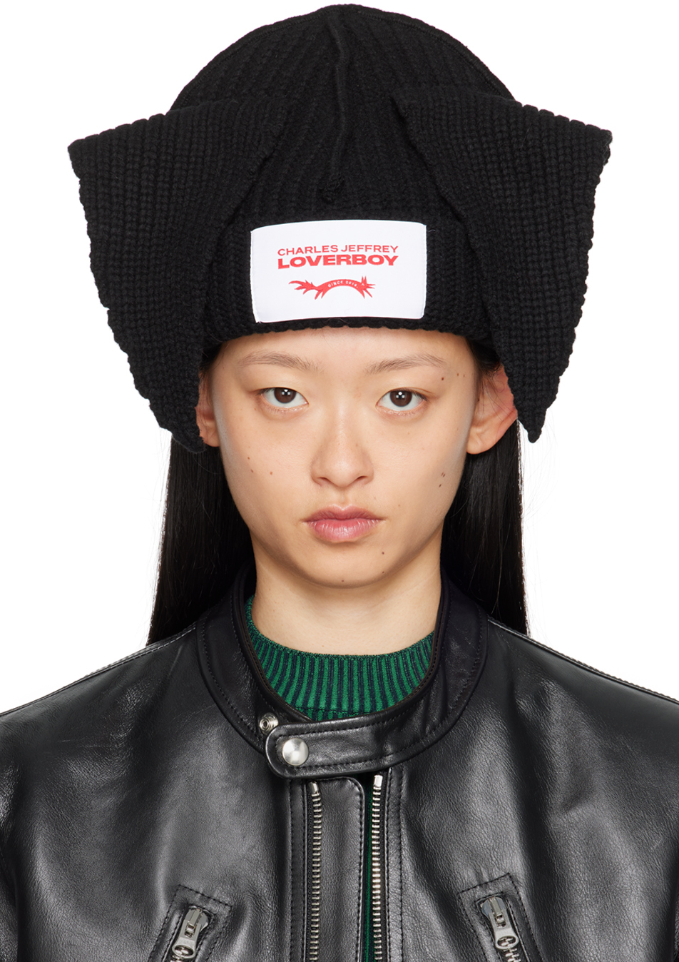 Charles Jeffrey Loverboy Black Floppy Ears Beanie