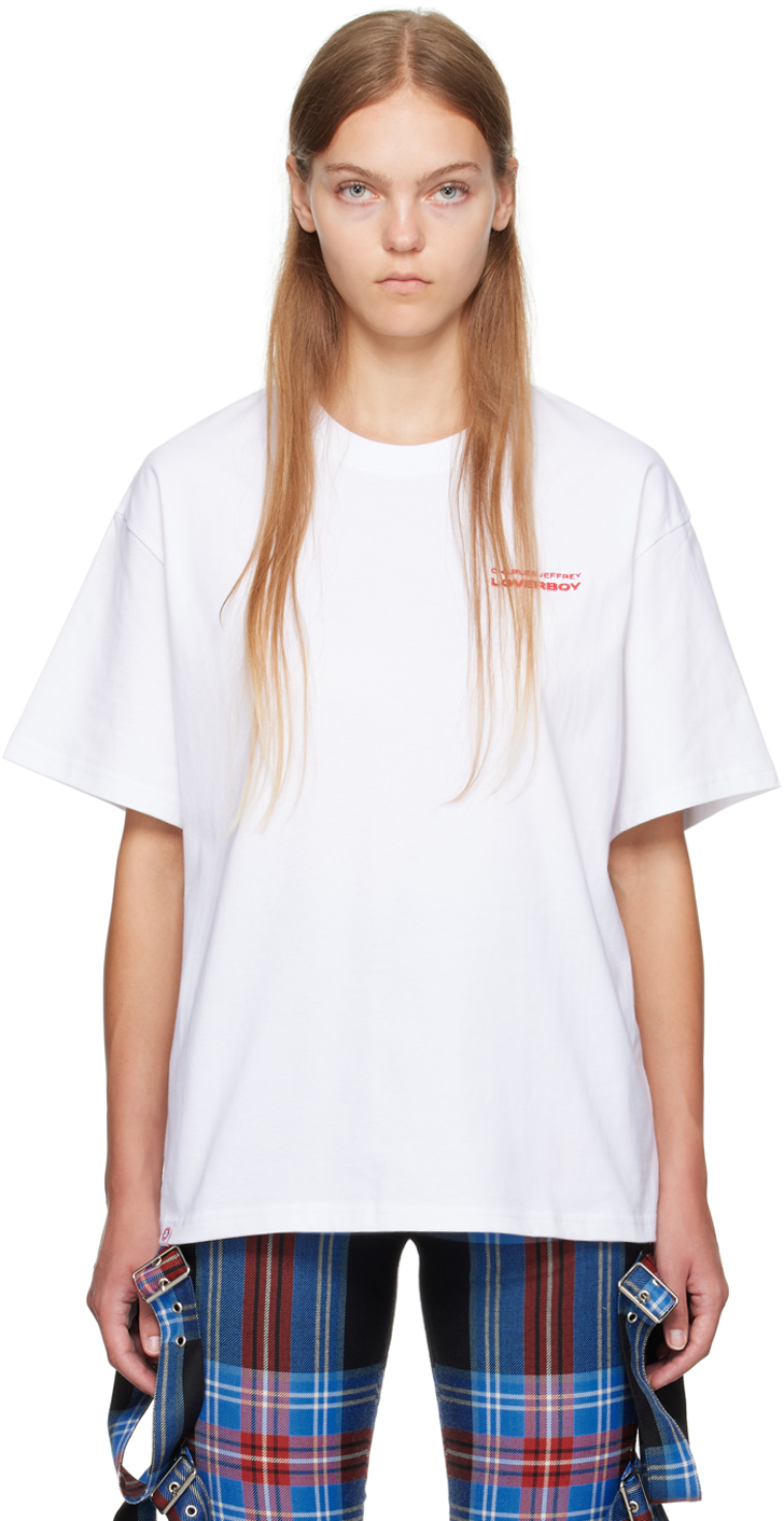 Charles Jeffrey Loverboy White Art Gallery T-shirt In White American Boy