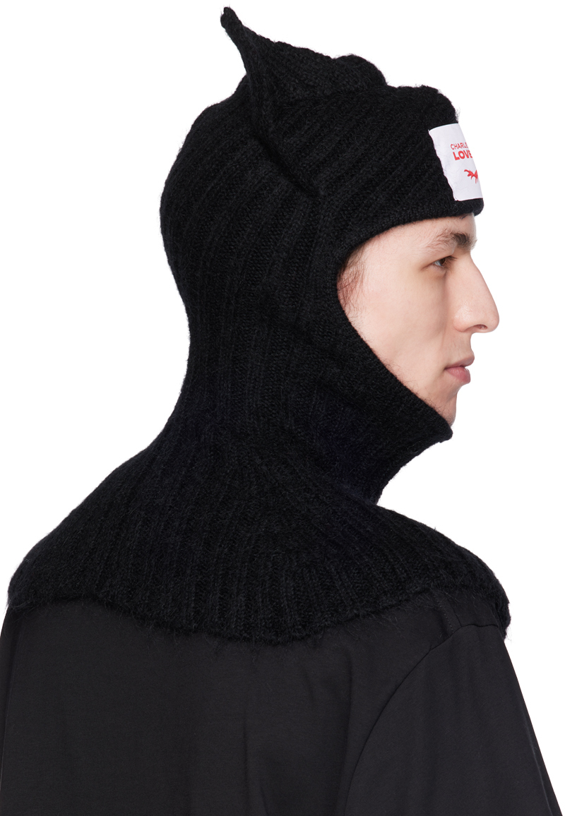 Charles Jeffrey LOVERBOY Black Chunky Ears Balaclava | Smart Closet