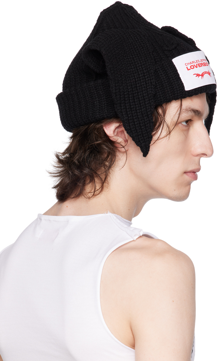 Charles Jeffrey Loverboy Black Floppy Ears Beanie | Smart Closet