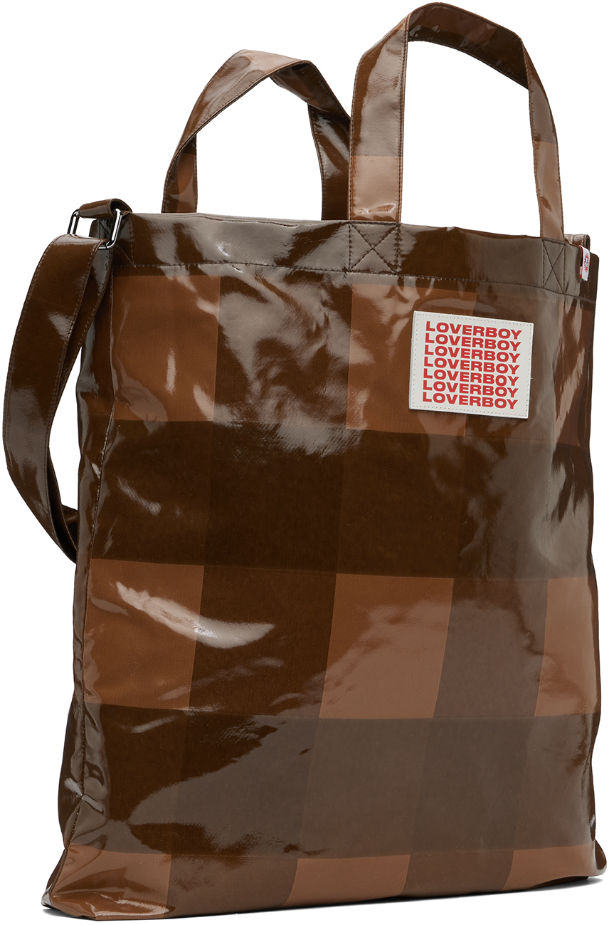 Charles Jeffrey LOVERBOY Brown Large Two Strap Check Tote | Smart