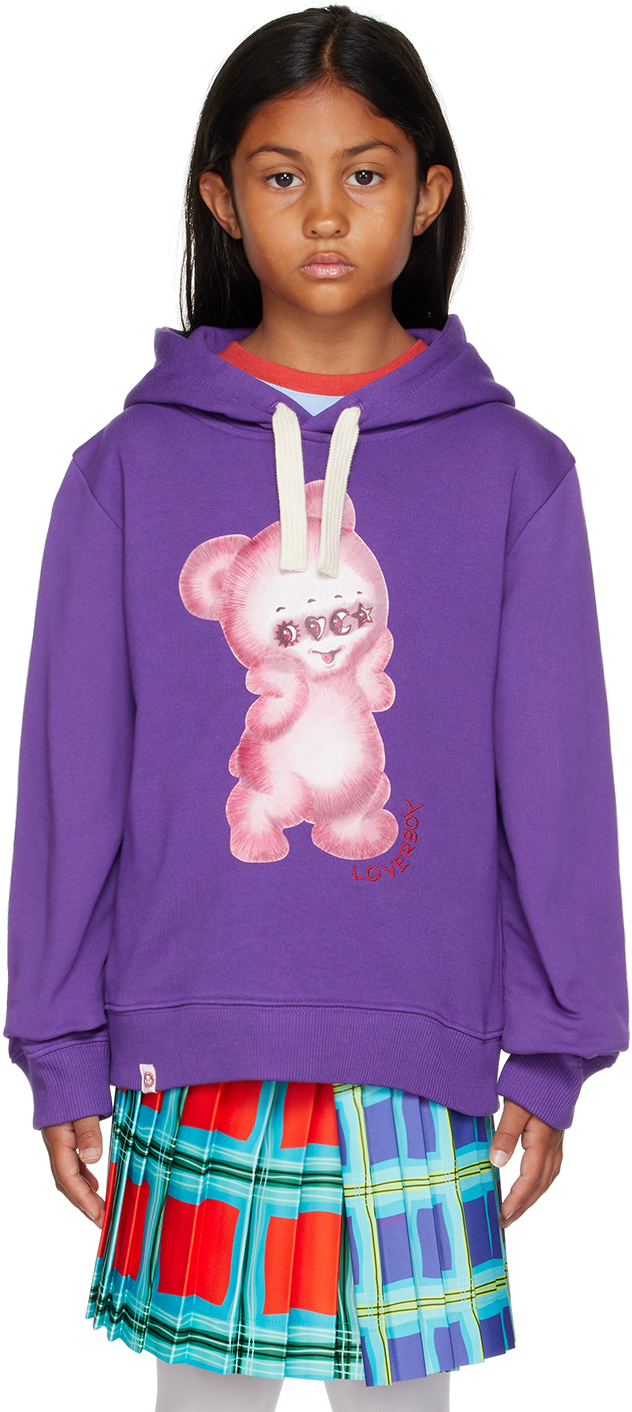 Kids Purple Lost Boys Hoodie by Charles Jeffrey LOVERBOY on Sale