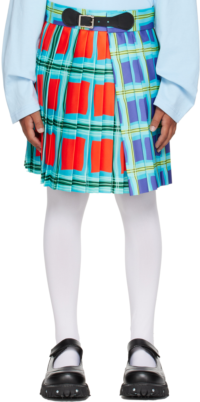 Charles Jeffrey Loverboy Babies' Kids Multicolor Check Skirt In Scrsta