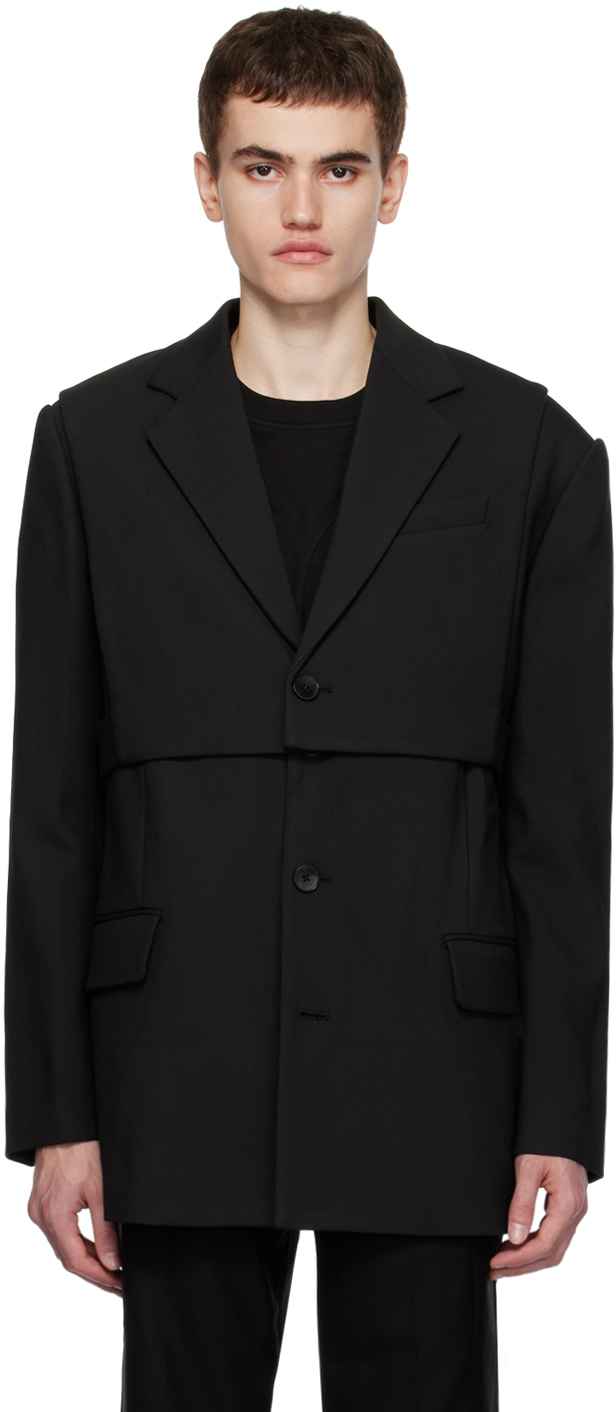 Feng Chen Wang Black 2-in-1 Blazer & Waistcoat Set