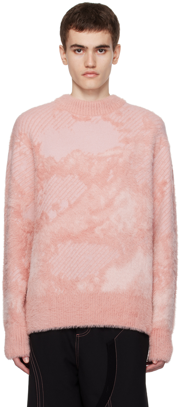Feng Chen Wang: Pink Landscape Painting Sweater | SSENSE Canada