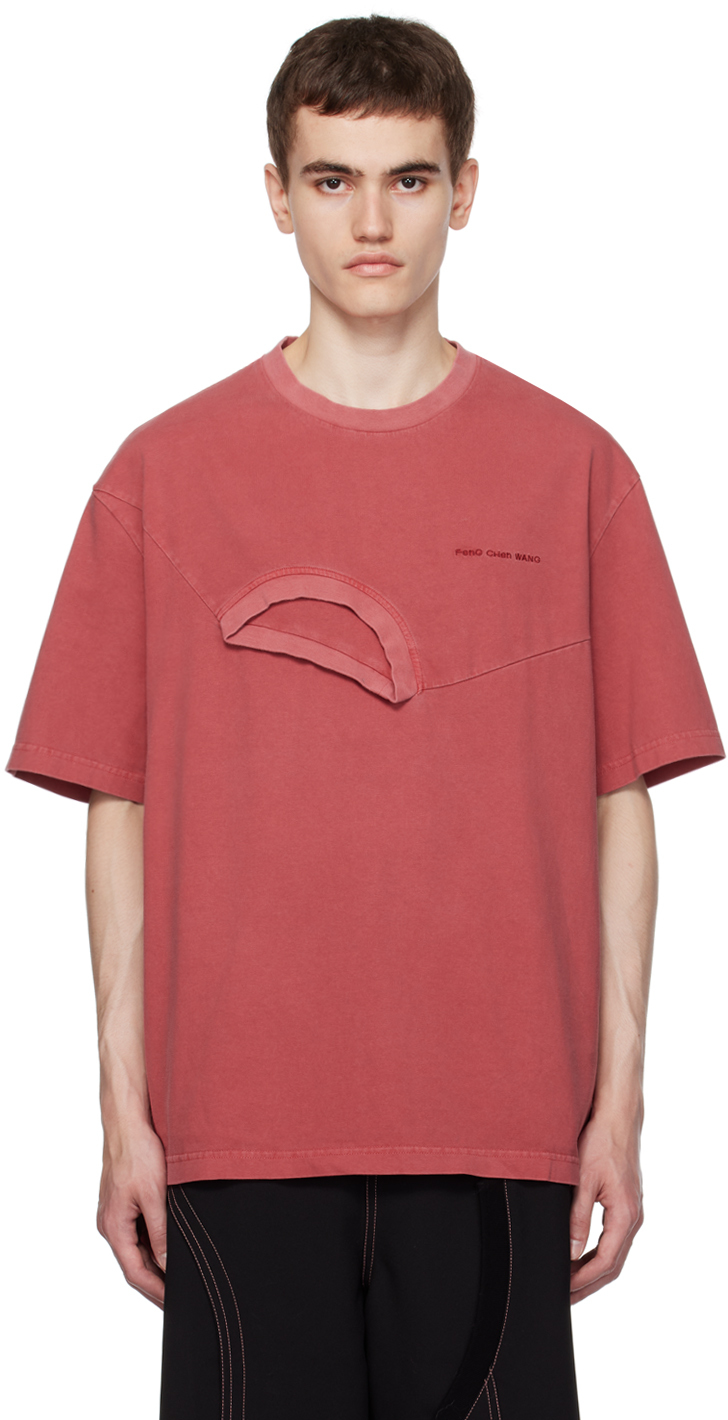 Feng Chen Wang: Red Double Neck T-Shirt | SSENSE