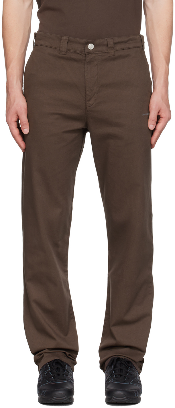 Brown Straight-Leg Trousers by AFFXWRKS on Sale