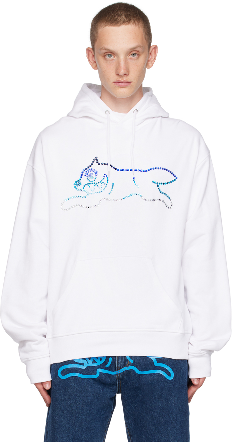 White Crystal Running Dog Hoodie by ICECREAM on Sale