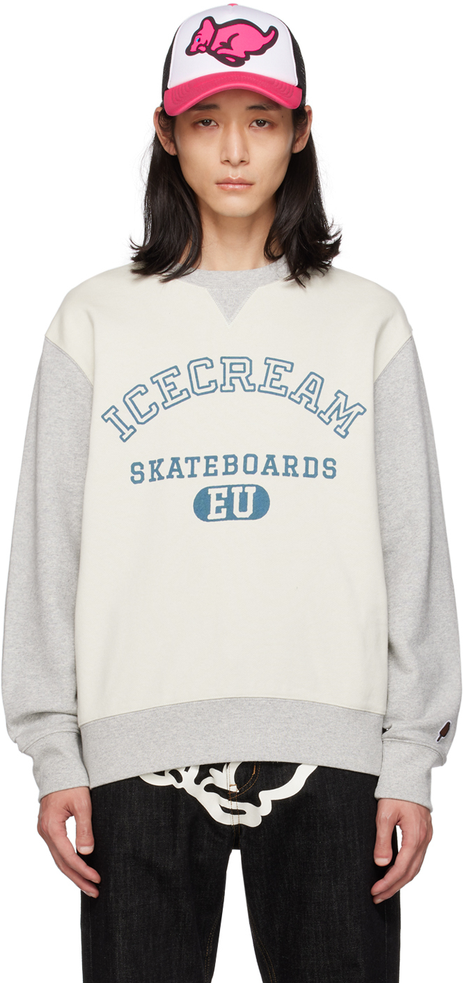 Icecream Skateboards 拼色卫衣 In Grey