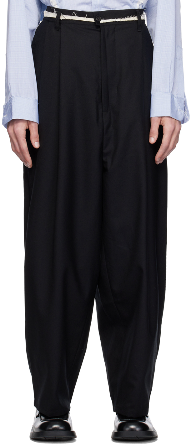 Camiel Fortgens Black Xxl Trousers In Black - Plain Weave
