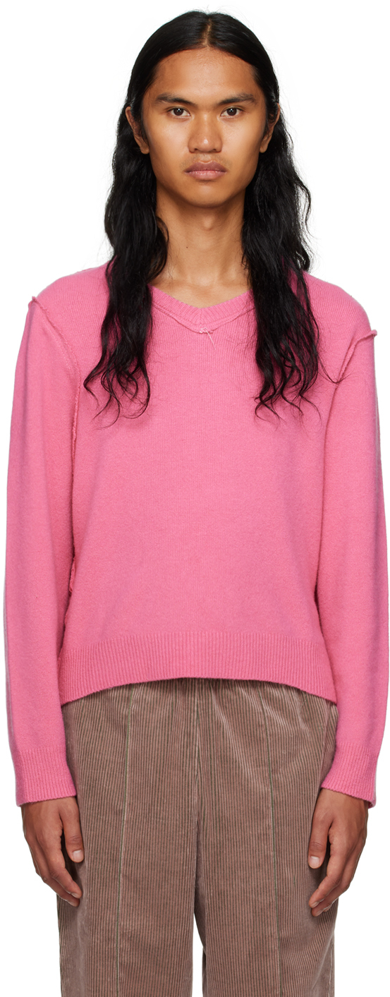 Camiel Fortgens Frankenstein V-neck Jumper Pink | ModeSens