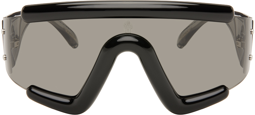 Moncler Black Lancer Sunglasses In 01a Black Transparen