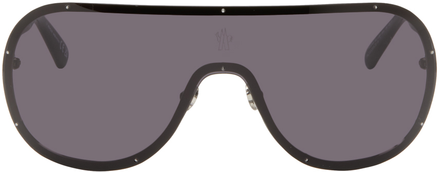 Moncler Black Avionn Sunglasses In 08a Gunmetal/black