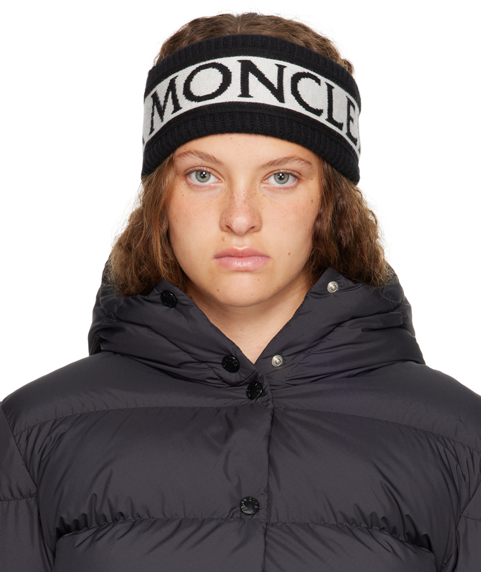 Moncler Black Jacquard Headband In F90 Black