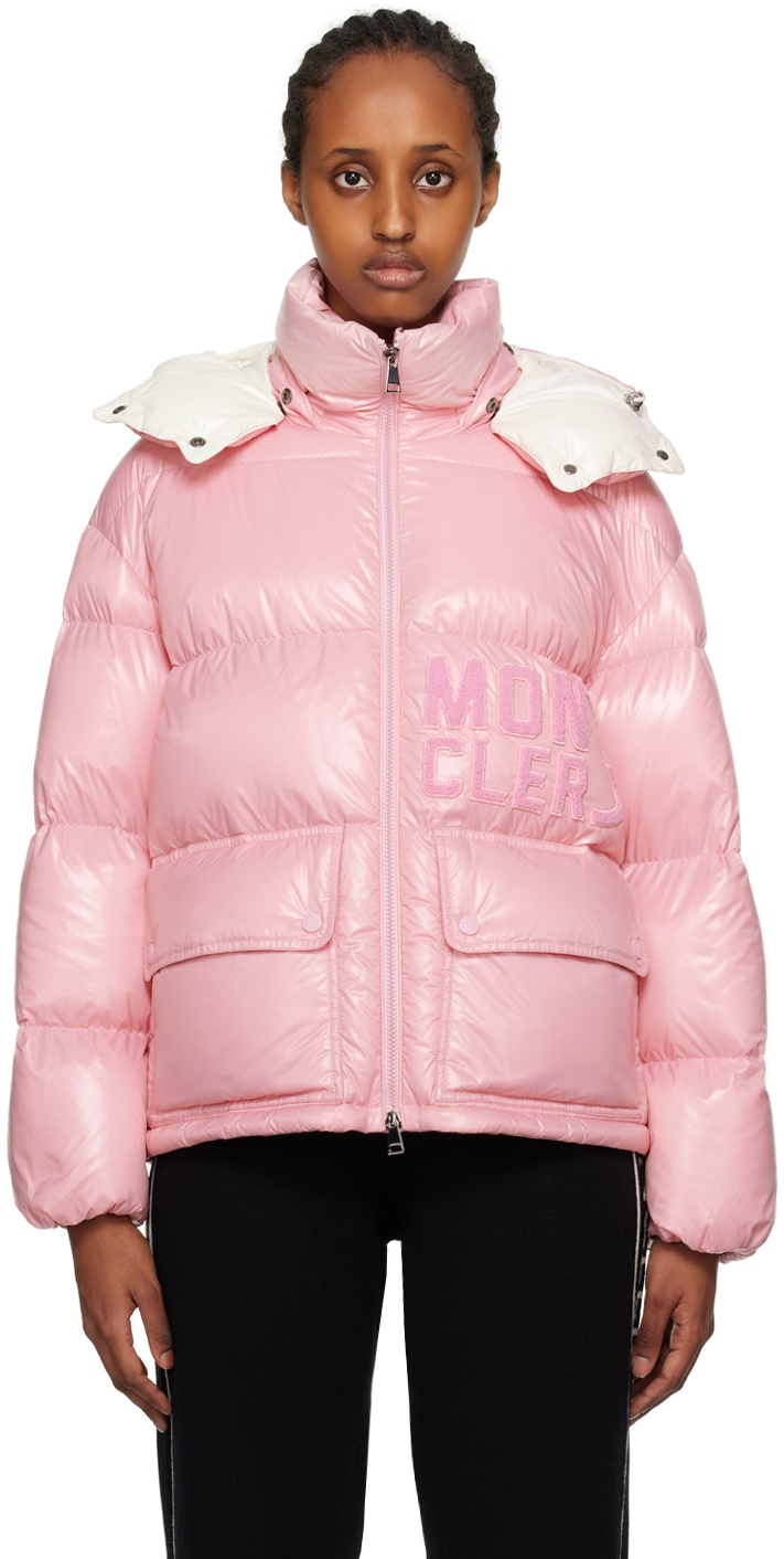 Shop Moncler Pink Abbaye Down Jacket In 500 Pink