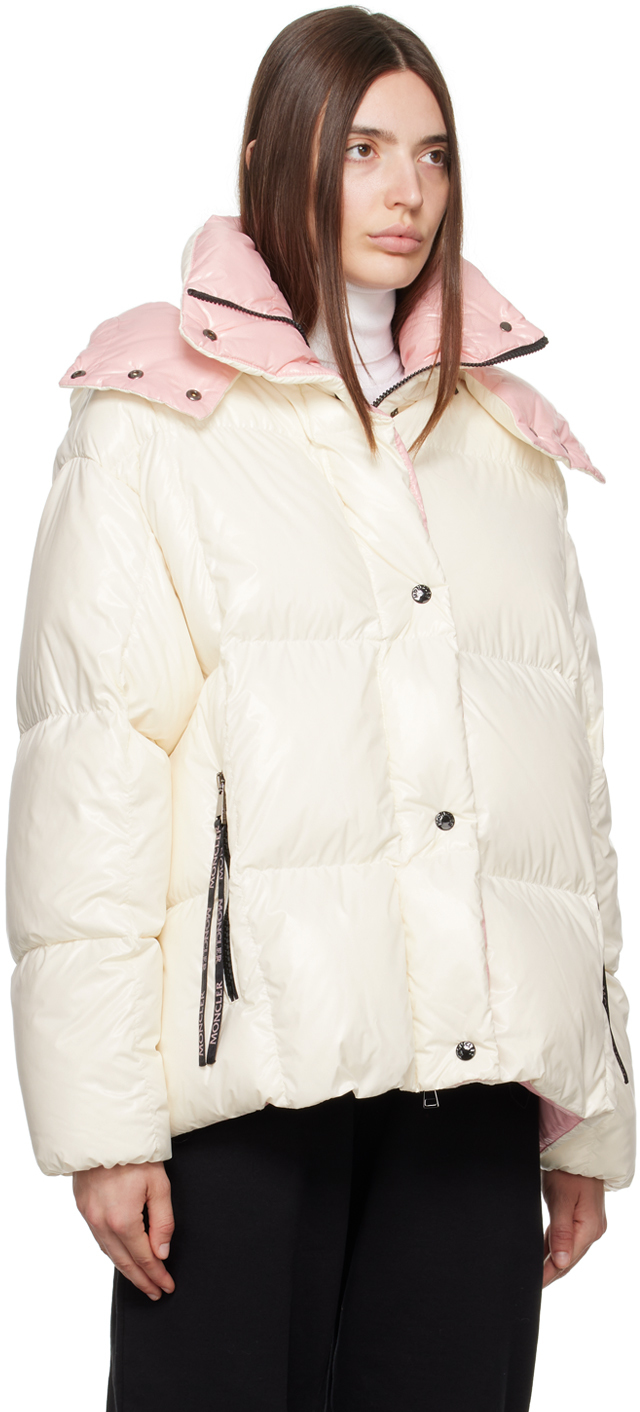 MONCLER OFF-WHITE & PINK PARANA DOWN JACKET