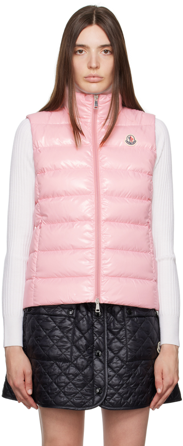 Shop Moncler Pink Ghany Down Vest In 500 Pink