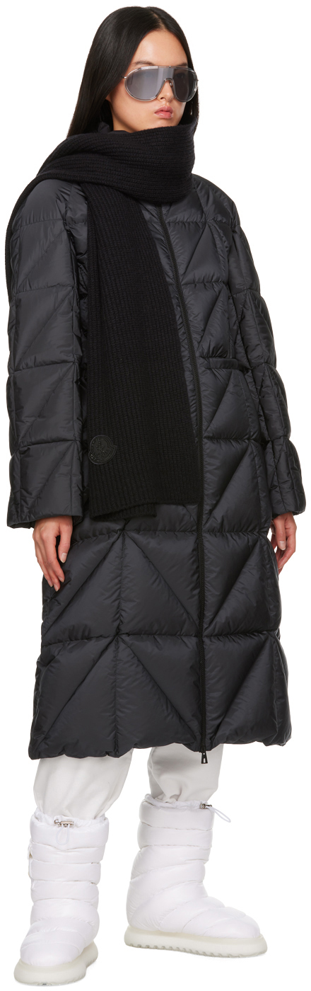 Moncler Black Cerise Down Coat In 945 Black