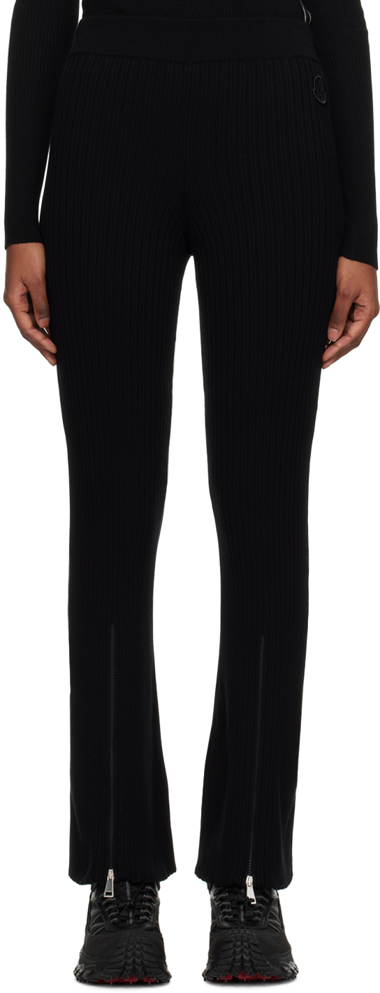 Moncler Black Patch Trousers In 999 Black