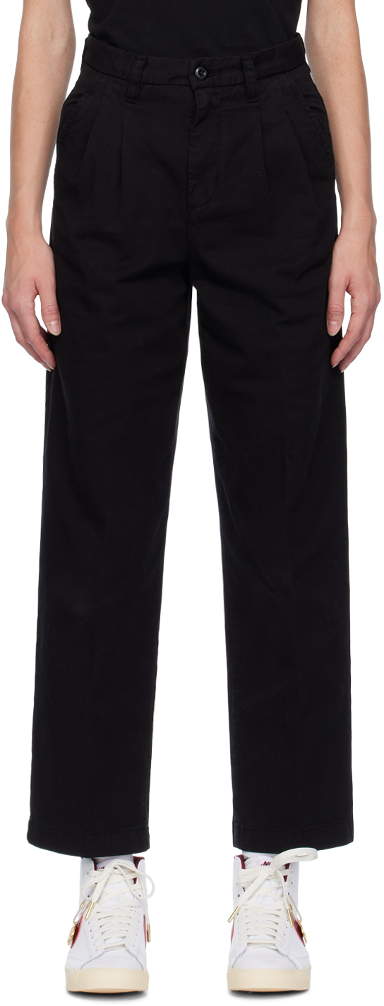 Carhartt Black Cara Trousers In Black Garment Dyed