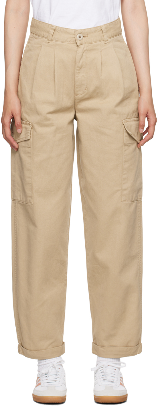 Beige Collins Trousers by Carhartt Work In Progress on Sale