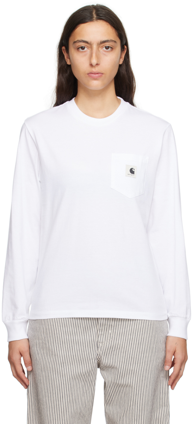 Carhartt White Pocket Long Sleeve T-shirt