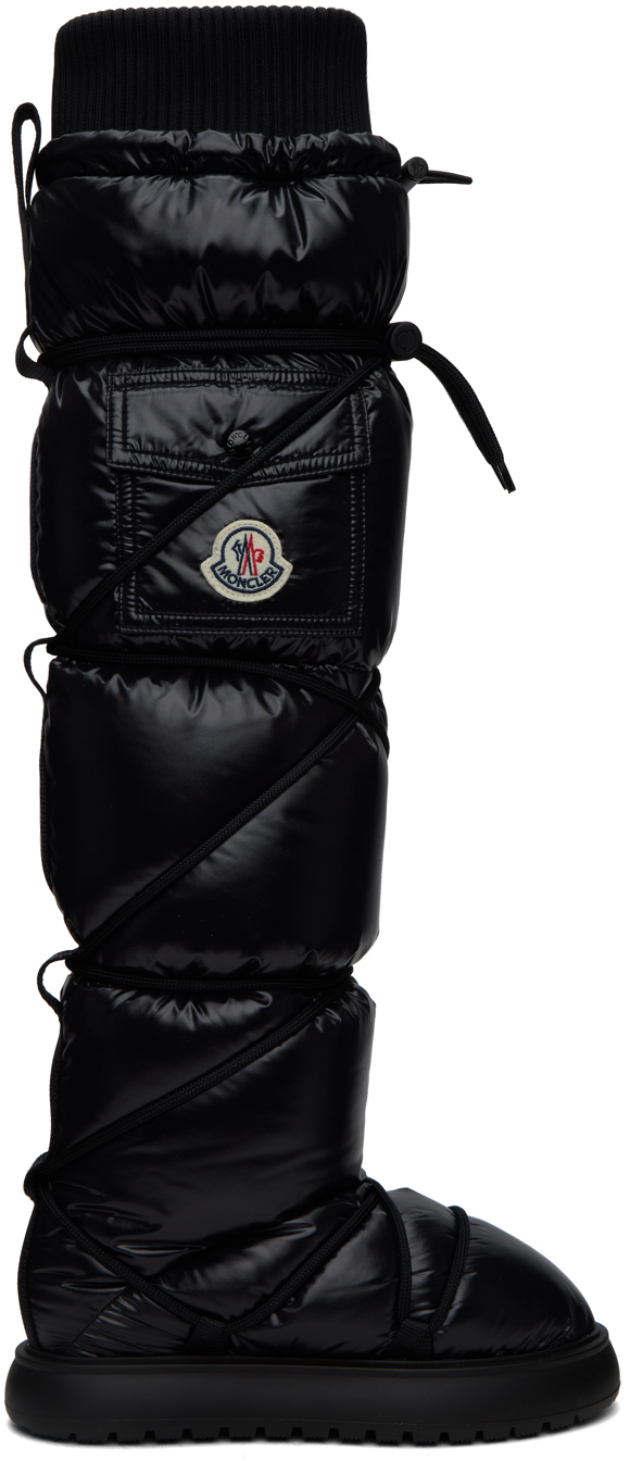 Shop Moncler Black Gaia Pocket Boots In 999 Black