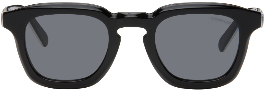 Moncler Black Gradd Sunglasses In Black, White Detail