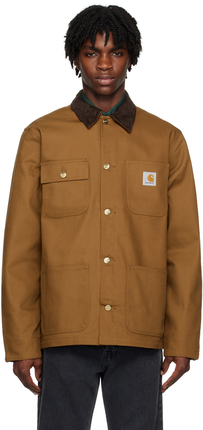Shop Carhartt Brown Michigan Jacket In 00s01 Hamilton Brown
