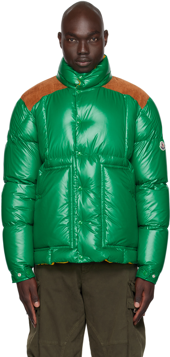 Shop Moncler Green Ain Down Jacket In 845 Green