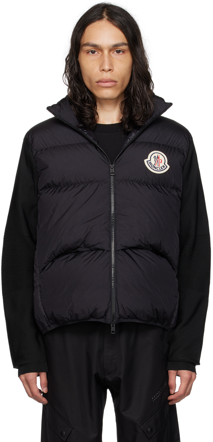 Shop Moncler Black Quilted Down Cardigan In 999 Black