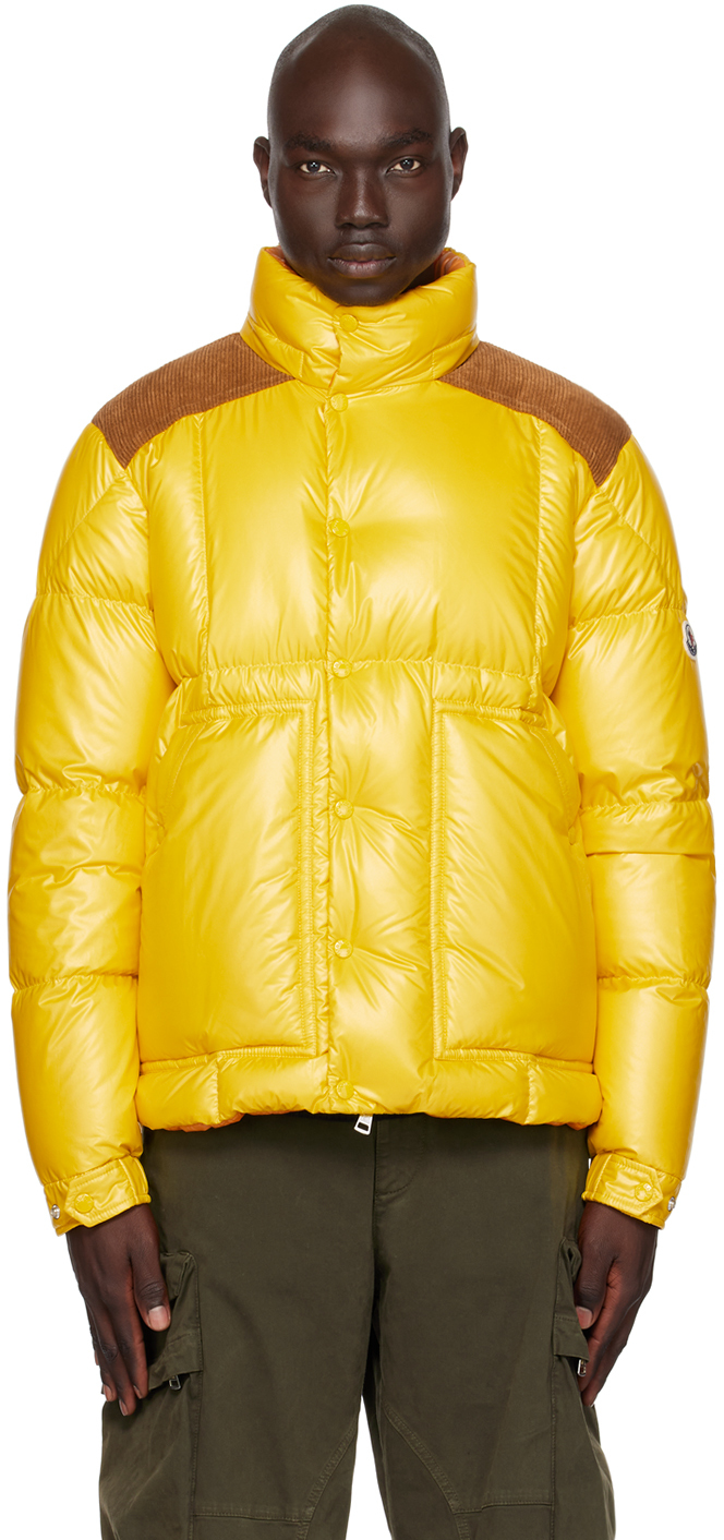 Shop Moncler Yellow Ain Down Jacket In 109 Yellow