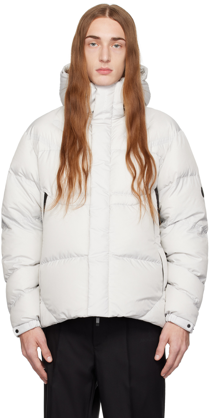 Moncler Gray Jarama Down Jacket In Neutrals