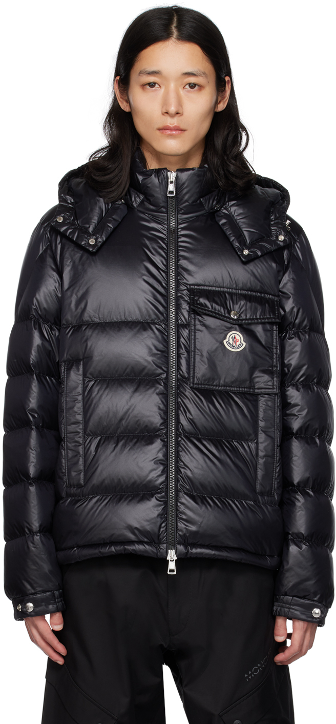 Moncler: Black Wollaston Down Jacket | SSENSE Canada