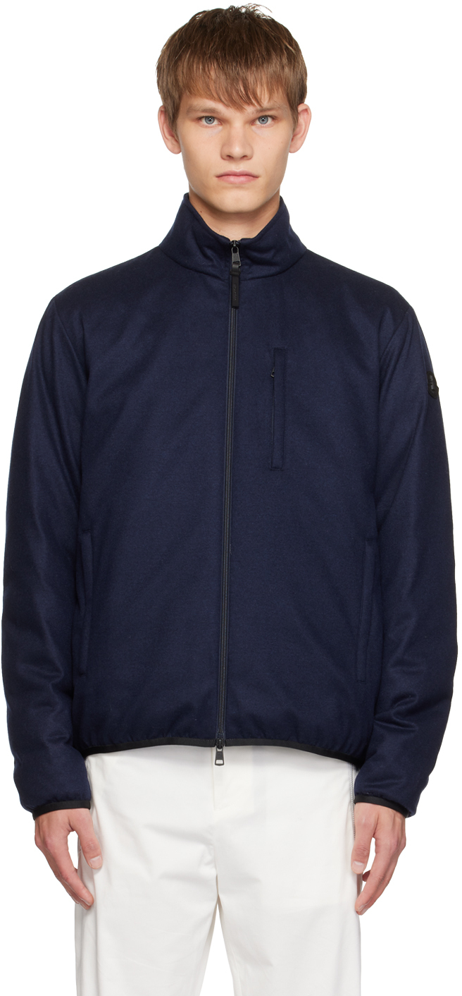 Moncler navy shell sales jacket