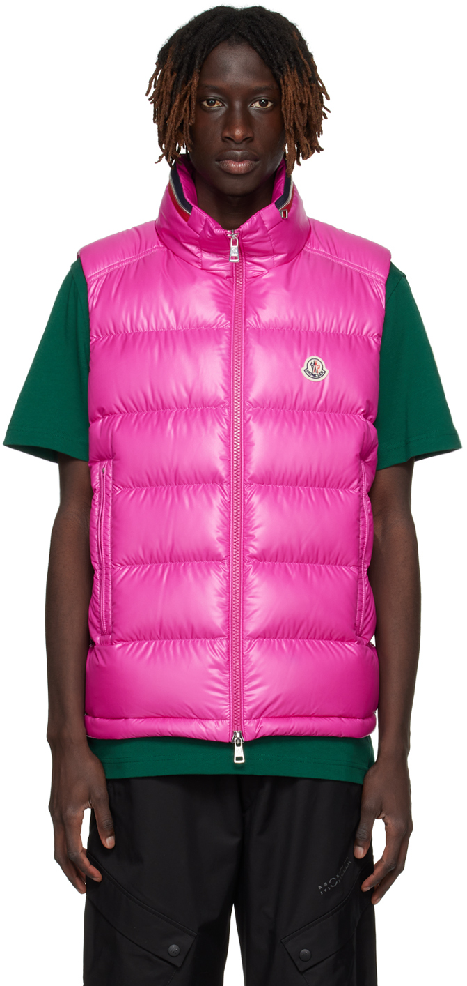 Shop Moncler Pink Ouse Down Vest In 552 Pink