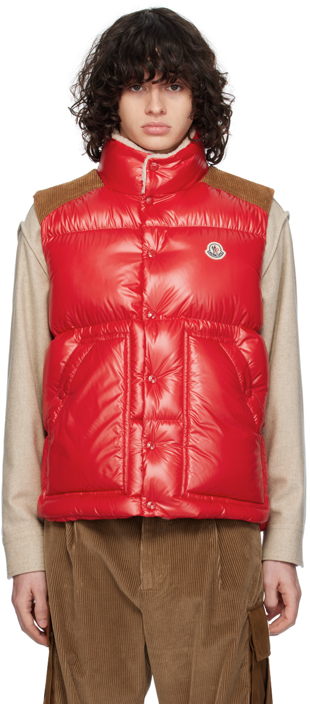 Shop Moncler Red Ardeche Down Vest In 455 Red