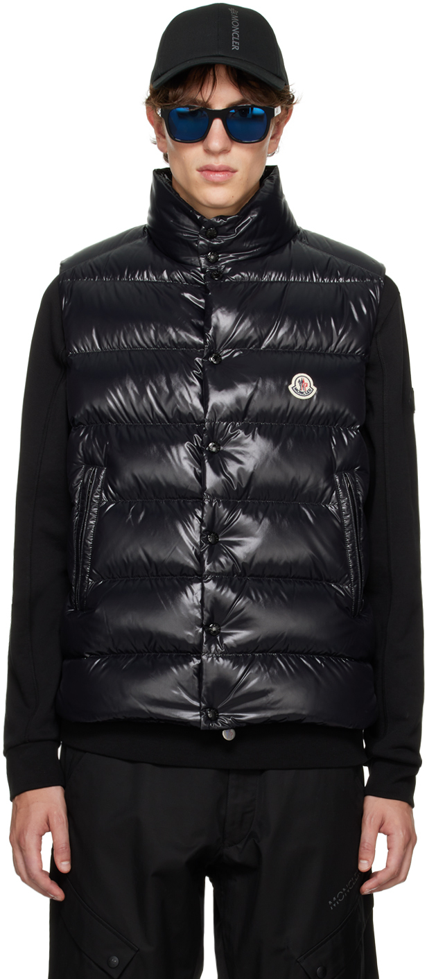 Shop Moncler Black Tibb Down Vest In 999 Black