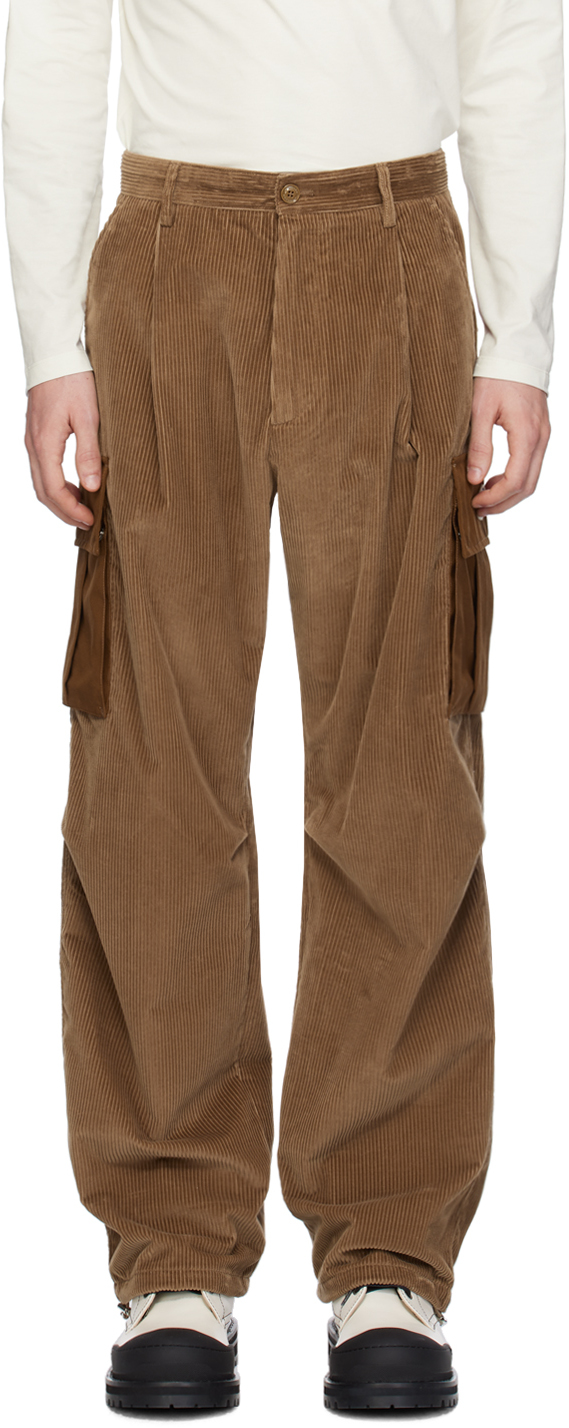 Moncler Brown Four-pocket Cargo Pants In 26i Cocoa Brown