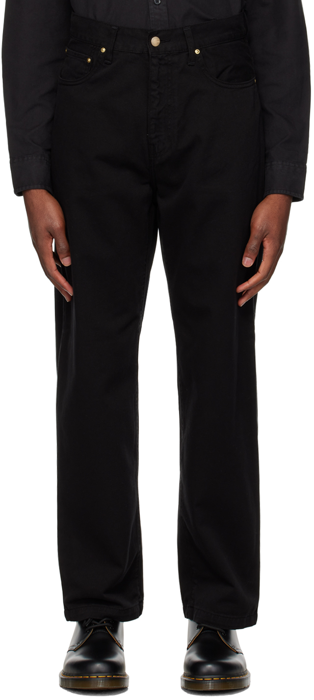 Black Derby Trousers by Carhartt Work In Progress on Sale