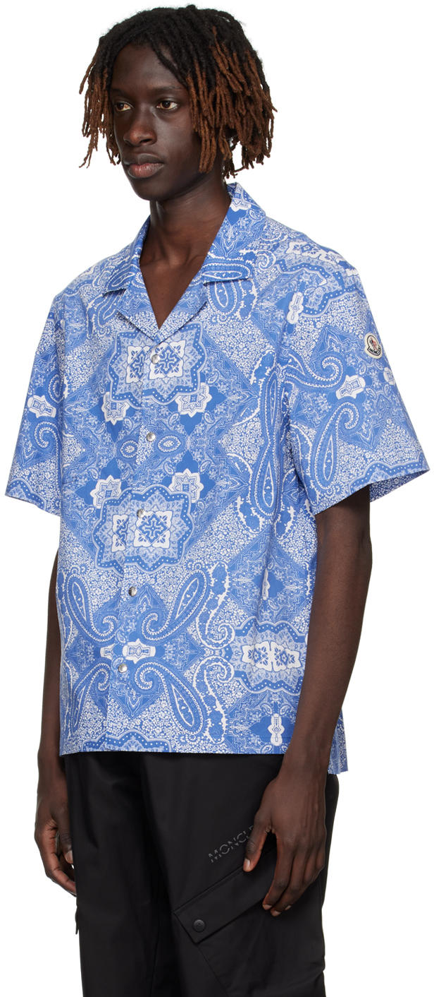Moncler Blue Camicia Shirt In S70 Bluette