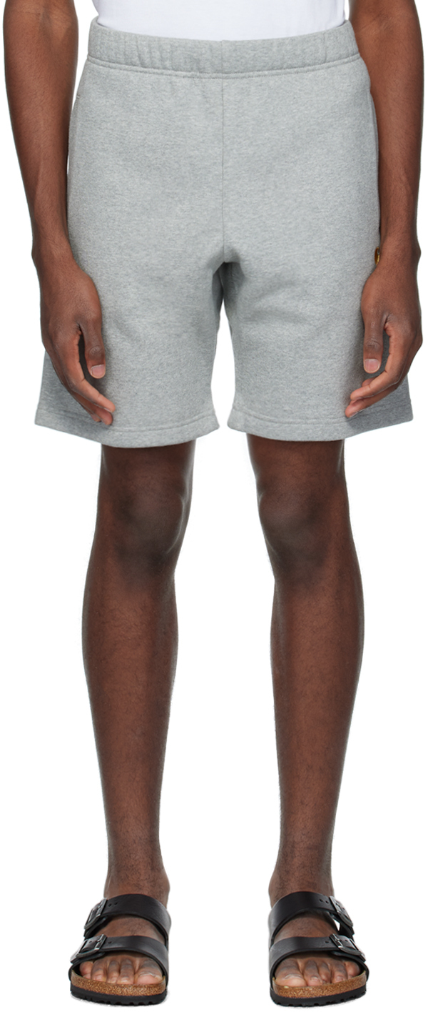 Carhartt Gray Chase Shorts In 00m Grey Heather / G