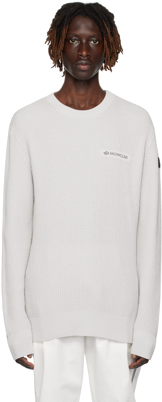 Moncler Off-white Bonded Sweater In 917 White