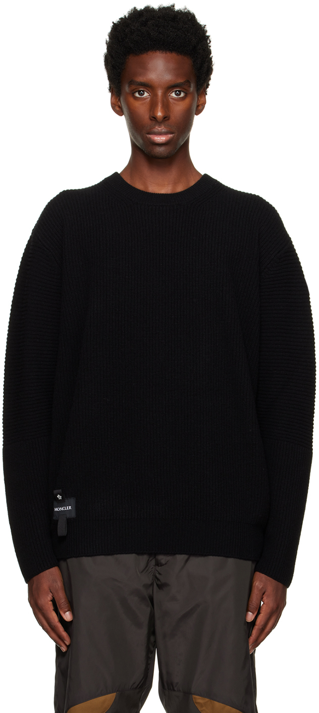 Moncler Black Patch Sweater In 999 Black