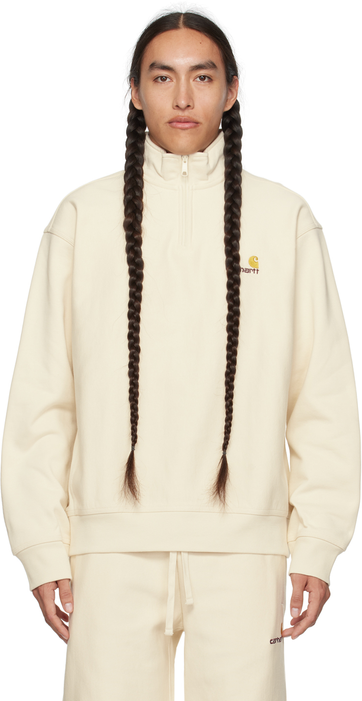 Carhartt Work In Progress OffWhite American Script Sweater SSENSE