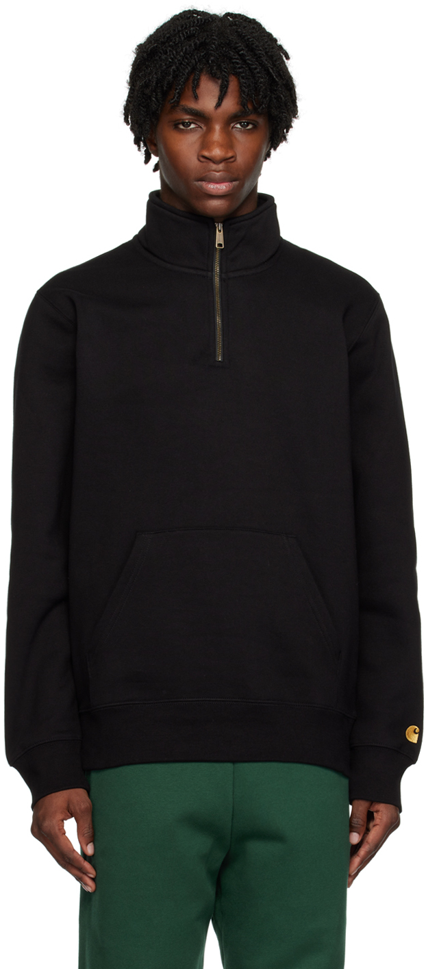 Carhartt Black Chase Sweater In 00f Black / Gold